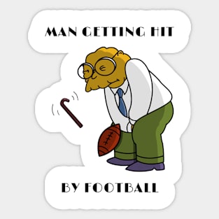 Man Getting Hit By Football Sticker